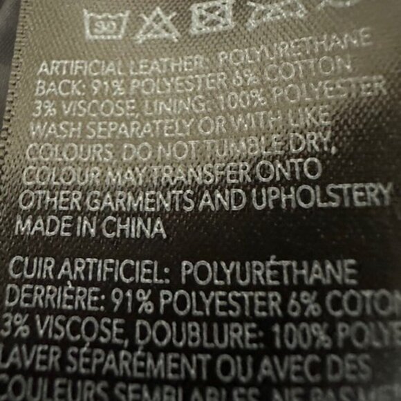 Urban Outfitters Faux Vegan Leather Jacket with Belt Black Zipper Size Large - Picture 5 of 5